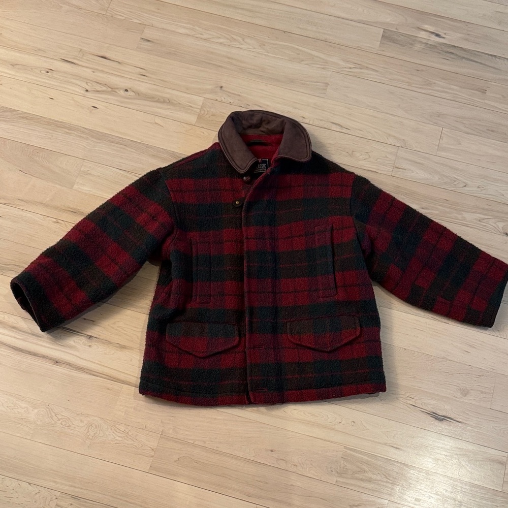Vintage 90s Gap-wool buffalo plaid hunting jacket coat-S-Kids-Classic